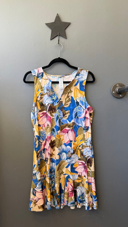 Floral Ruffle Hem Coverup Dress