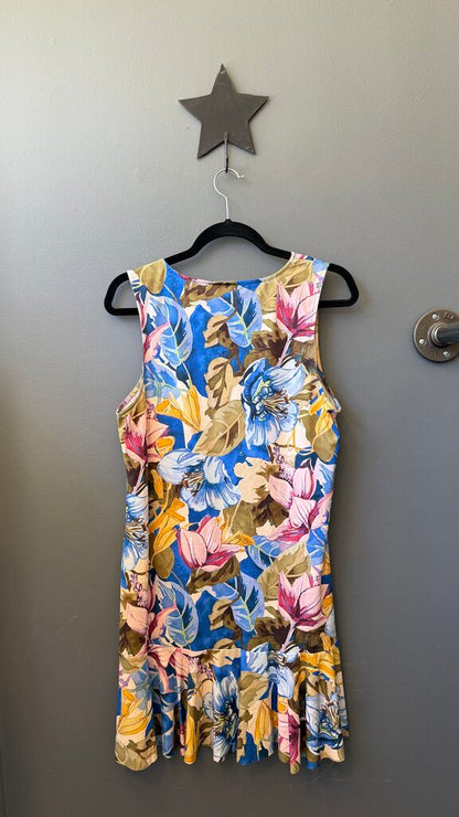 Floral Ruffle Hem Coverup Dress