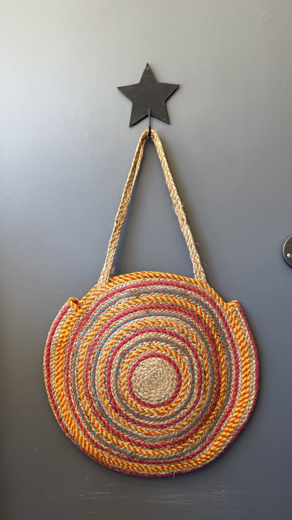Giant Rainbow Circle Jute Bag