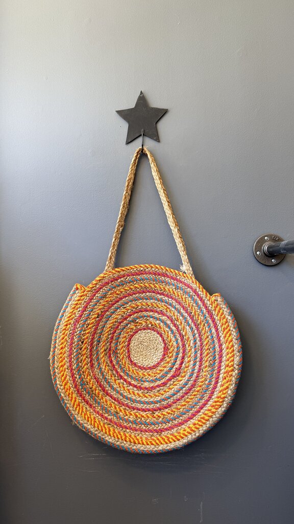 Giant Rainbow Circle Jute Bag