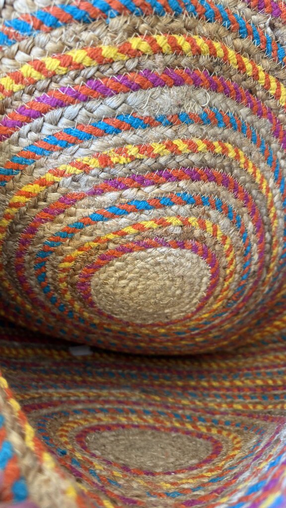 Giant Rainbow Circle Jute Bag