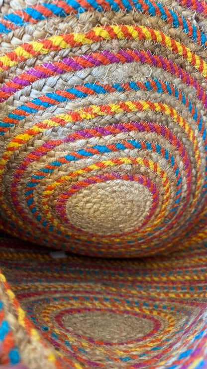 Giant Rainbow Circle Jute Bag