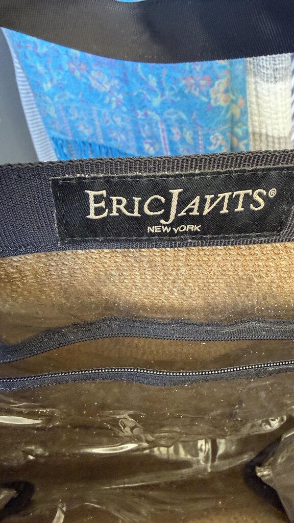 Plastic Lined Straw Tote Bag