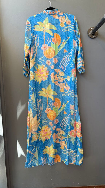 Satin Tunic Maxi Dress