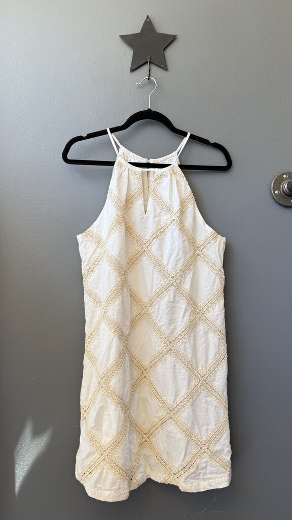 Crochet Inlay High Neck Dress