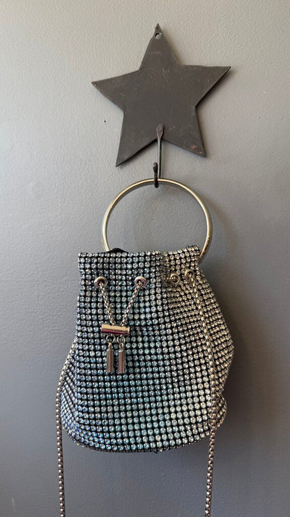 Rhinestone Mini Bucket Bag