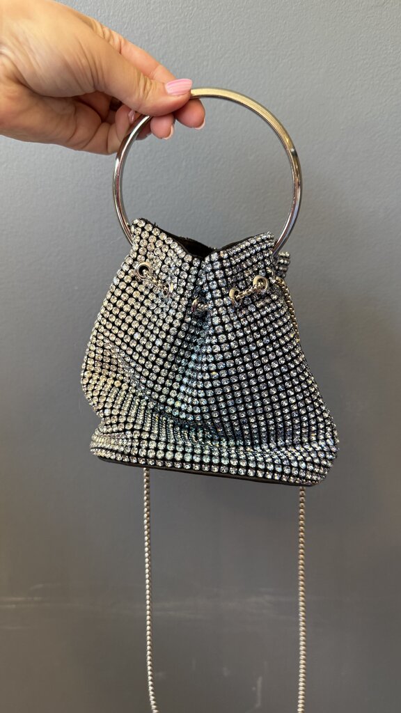 Rhinestone Mini Bucket Bag
