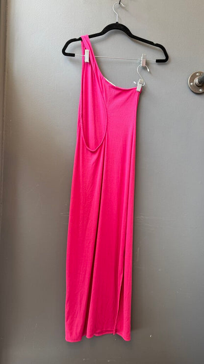 Ribbed One Shoulder Midi Dress