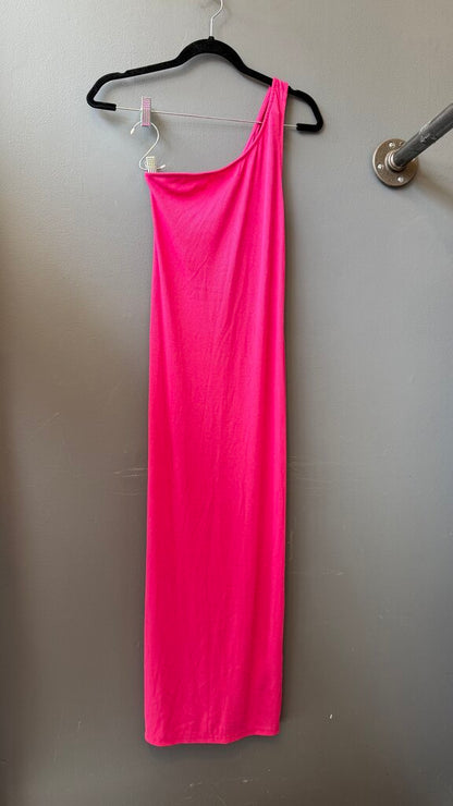 Ribbed One Shoulder Midi Dress