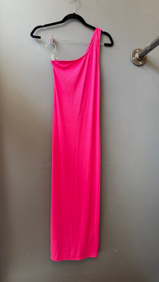 Ribbed One Shoulder Midi Dress