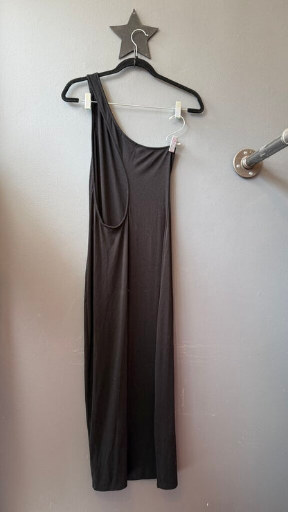 Ribbed One Shoulder Midi Dress
