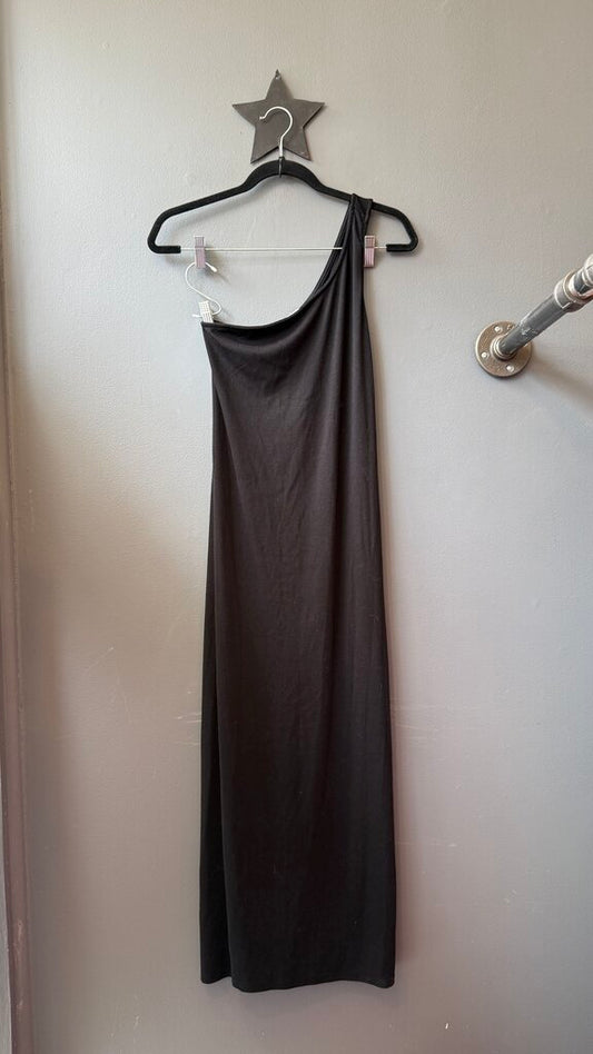 Ribbed One Shoulder Midi Dress
