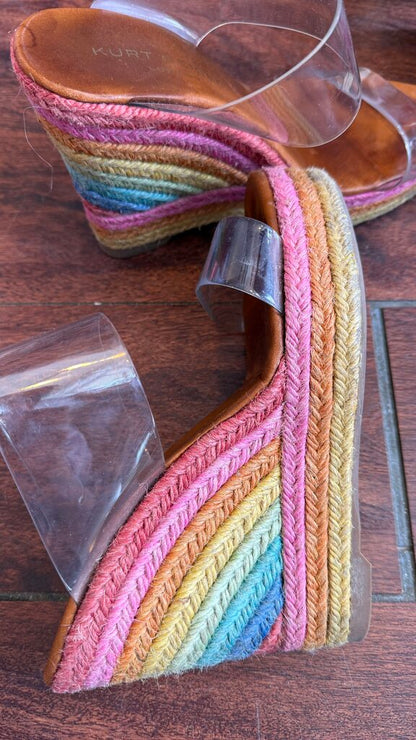 Rainbow Espadrille Wedges