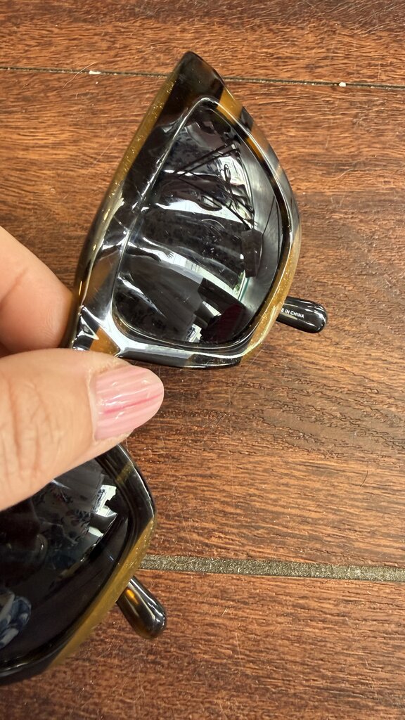 Metallic Stripe Square Sunglasses
