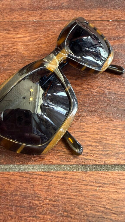 Metallic Stripe Square Sunglasses
