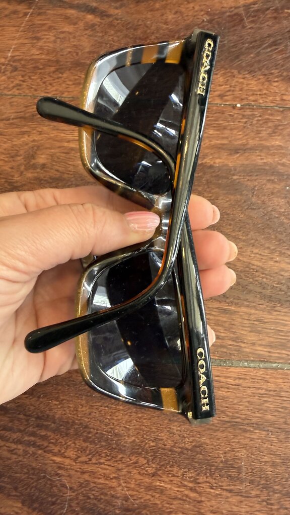 Metallic Stripe Square Sunglasses