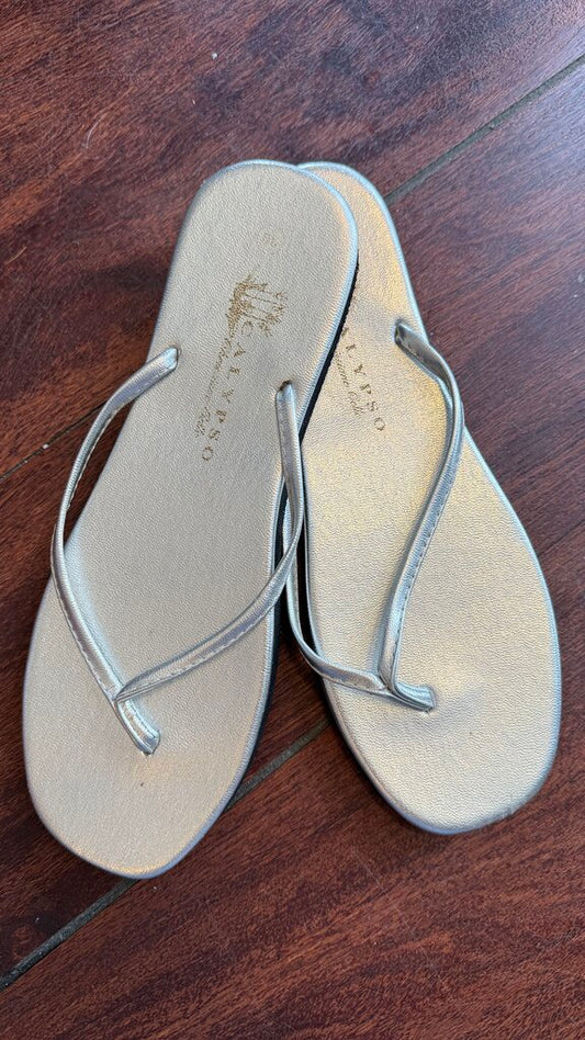 Silver Flip Flop Sandals