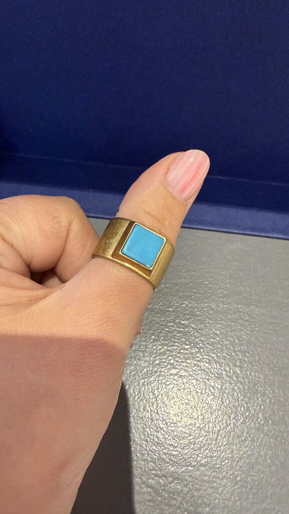 Madewell Square Stone Cigar Band Ring size 8.5