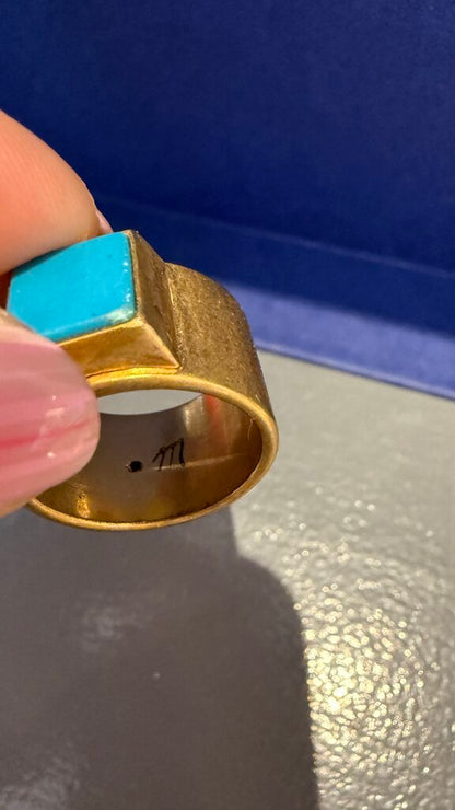 Madewell Square Stone Cigar Band Ring size 8.5