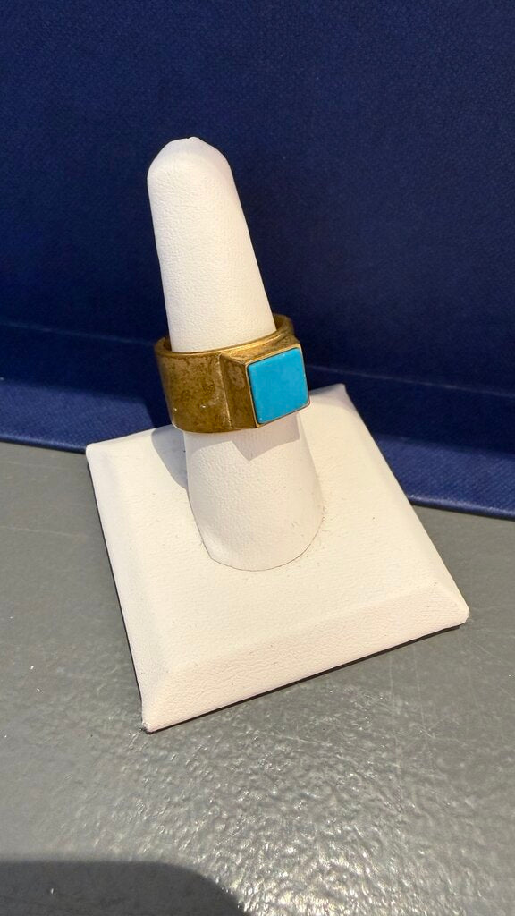 Madewell Square Stone Cigar Band Ring size 8.5