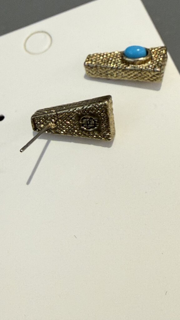 Triangle Stone Stud Earrings