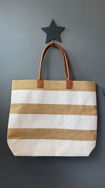 Stripe Jute Giant Tote