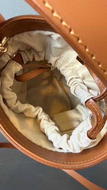 Cane Rattan Mini Bucket Crossbody Bag