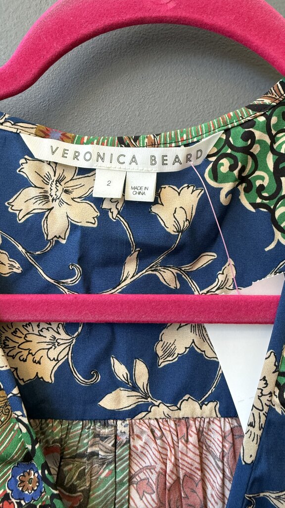 Silk Mixed Print Button Blouse