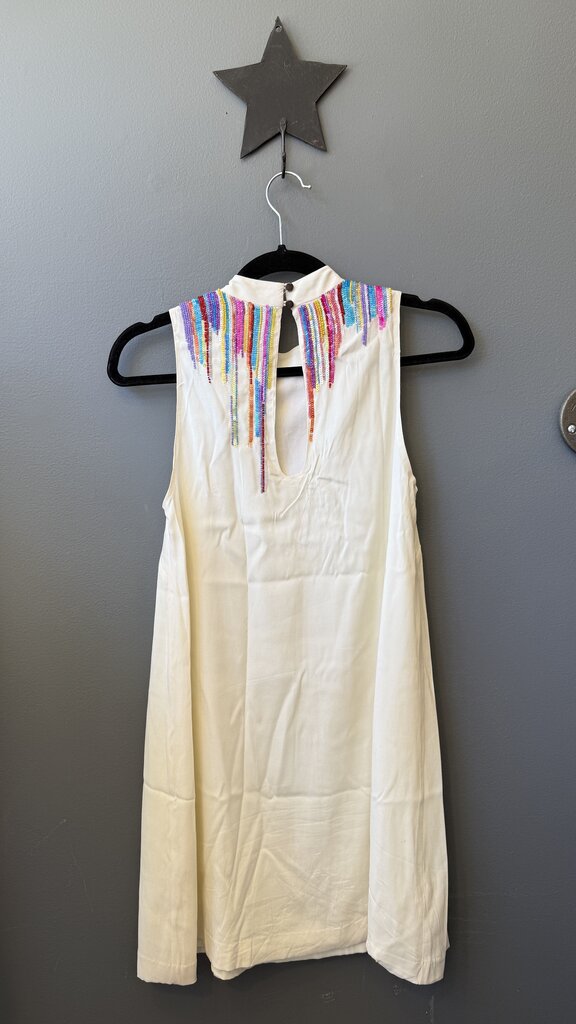 Silk High Neck Sequin Aline Dress