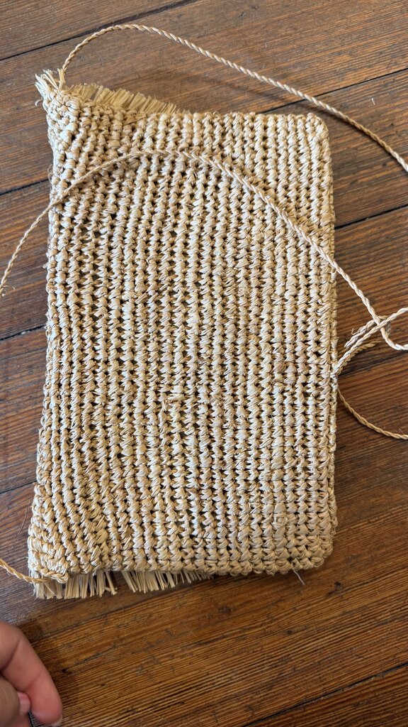Straw Fringed Envelope Crossbody