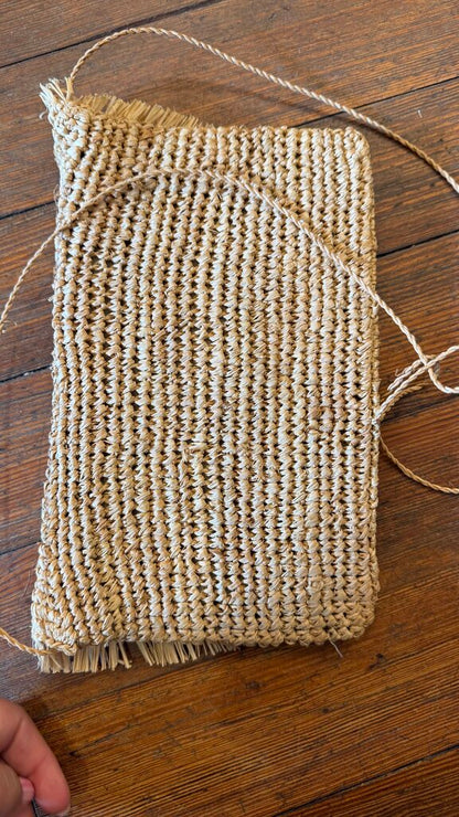 Straw Fringed Envelope Crossbody
