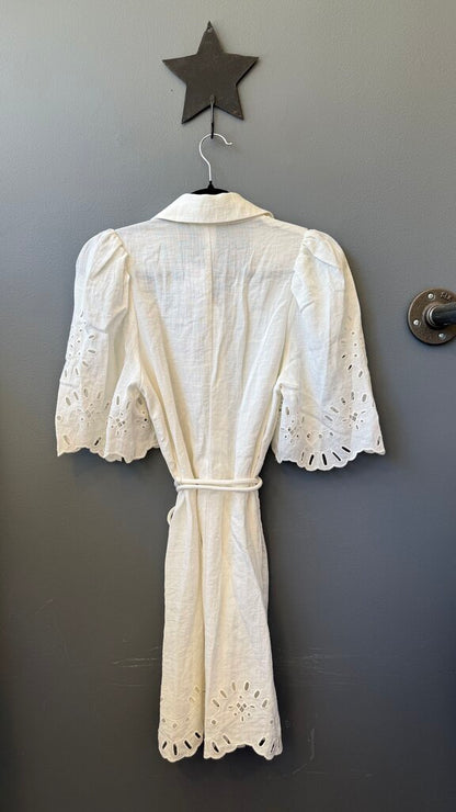 Lace Hem Mini Shirtdress