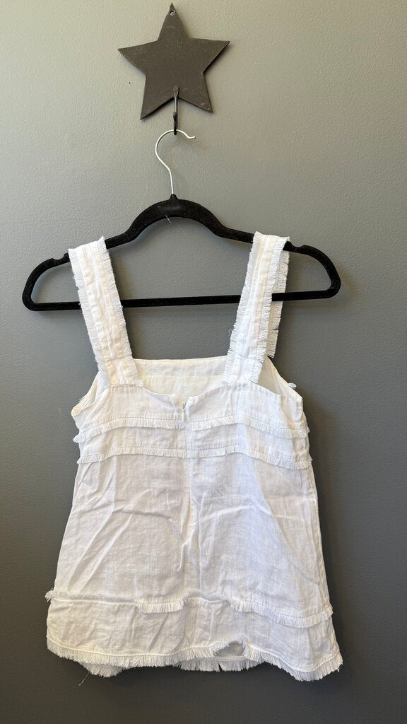 Linen Fringe Trim Tank Top