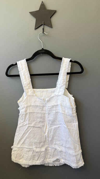 Linen Fringe Trim Tank Top