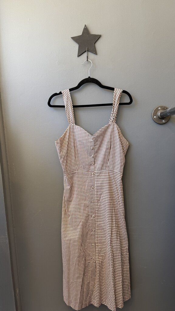 Gingham Tie Back Midi Dress