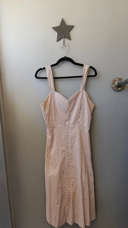 Gingham Tie Back Midi Dress