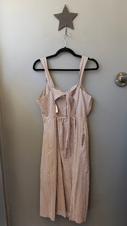 Gingham Tie Back Midi Dress