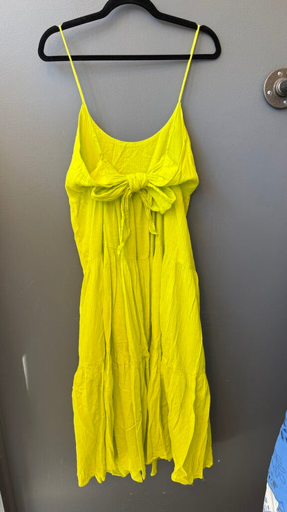 Neon Tie Back Midi Dress