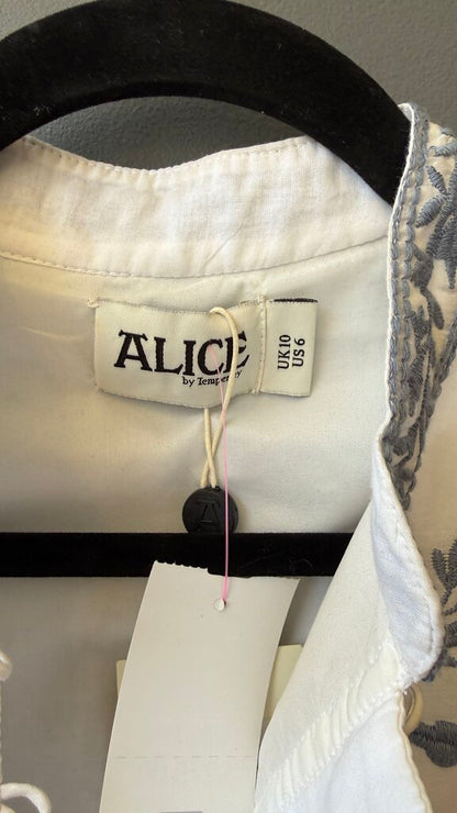 Embroidered Gauze Shirtdress
