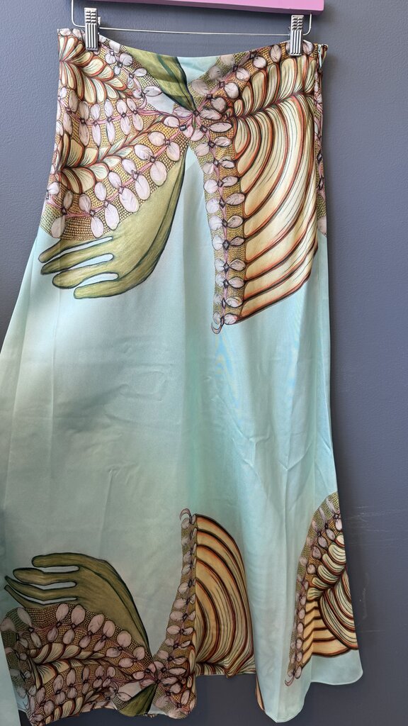 Silk Printed Midi Skirt