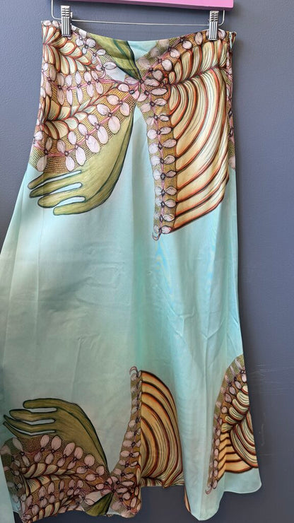 Silk Printed Midi Skirt