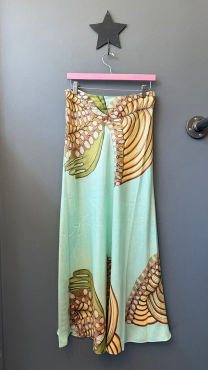 Silk Printed Midi Skirt