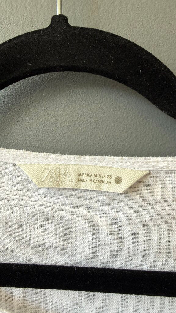 Linen Boxy Pocket Top