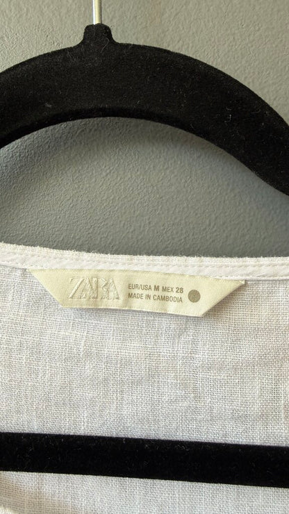 Linen Boxy Pocket Top