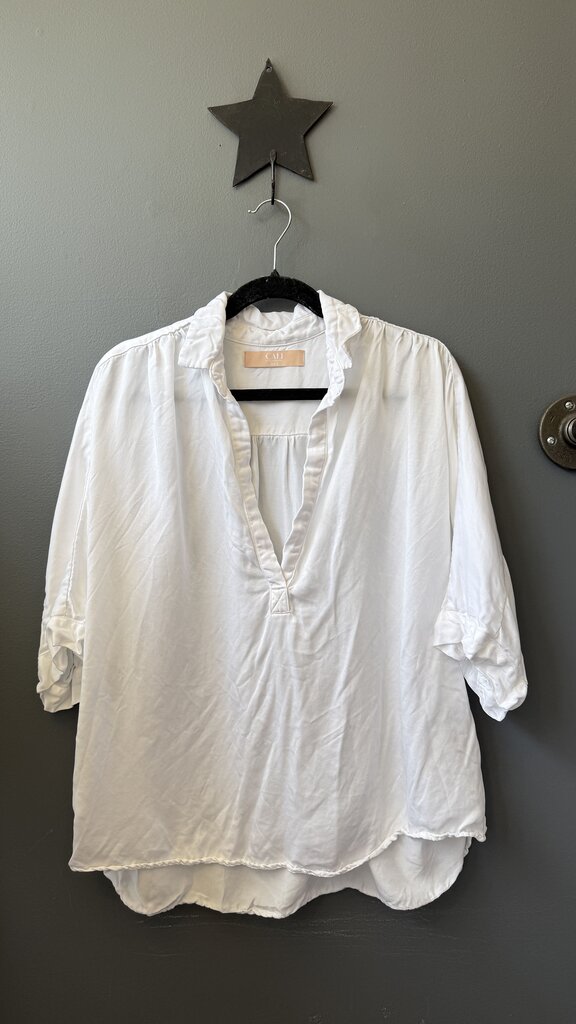 Oversized Satin Popover Blouse