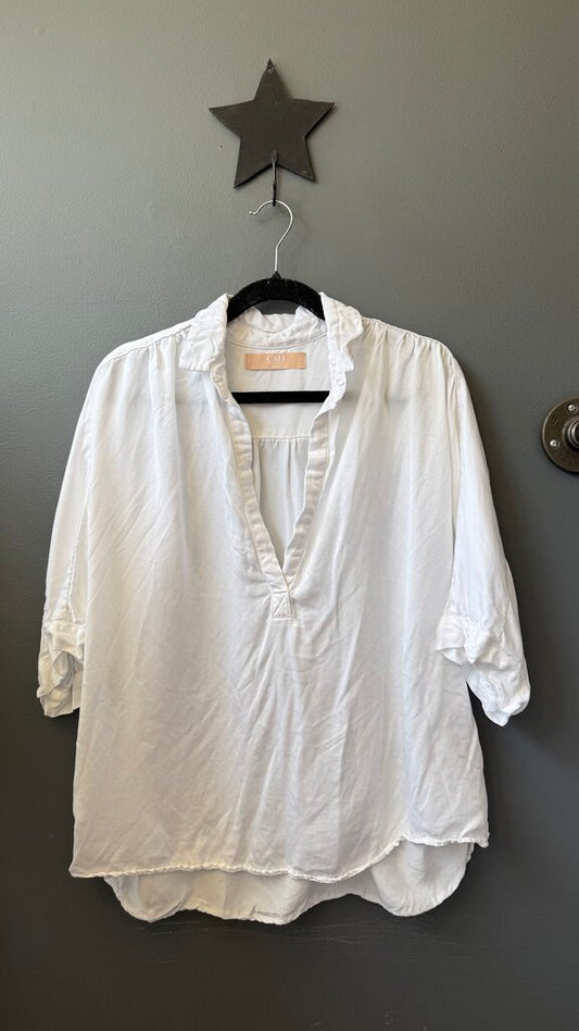 Oversized Satin Popover Blouse