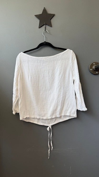Cotton Gauze Drawstring Top