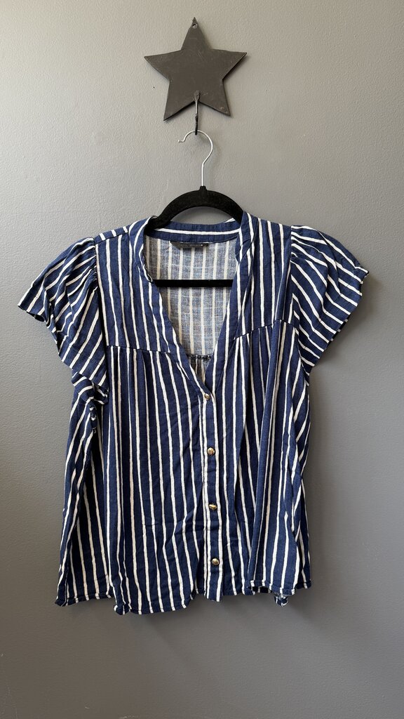 Linen Blend Stripe Top