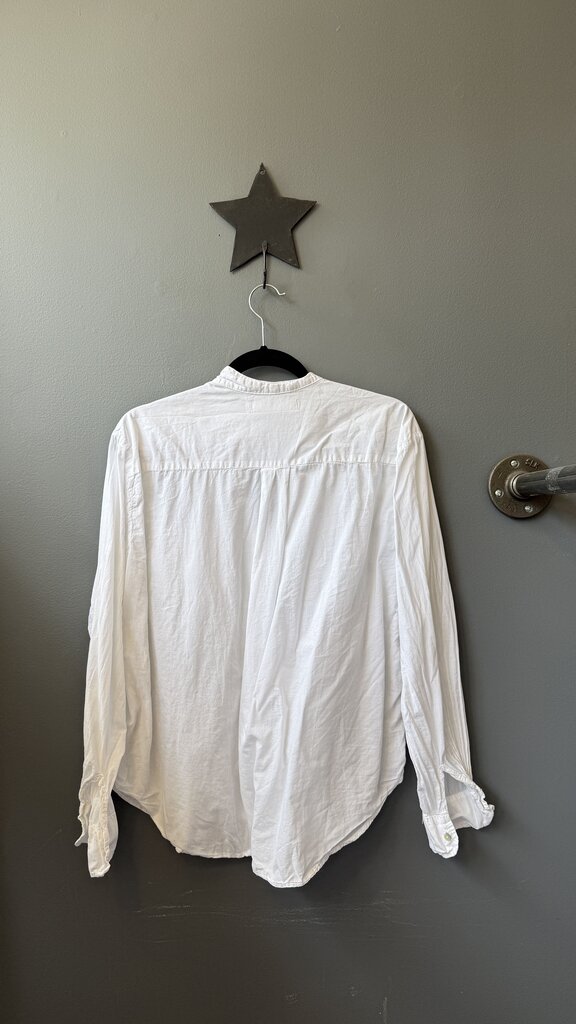 Cotton Mandarin Collar Button Up Top