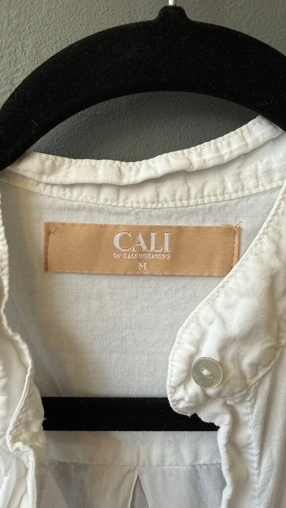 Cotton Mandarin Collar Button Up Top